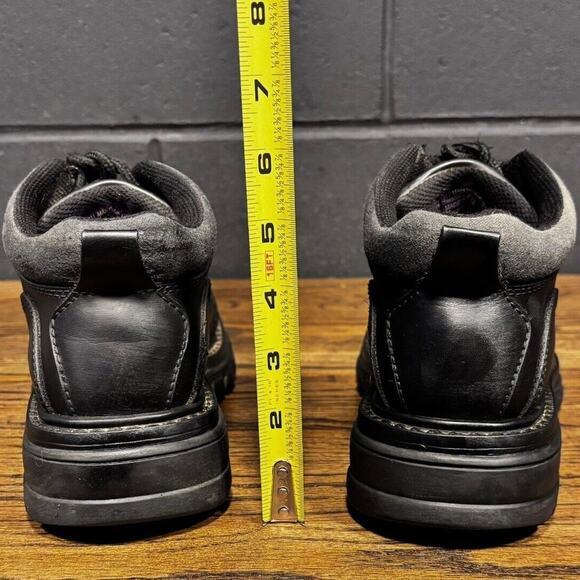 Y2K 90s Vintage FADED GLORY Chunky Black Lace Up Platform Boots Women’s 6.5 - Picture 4 of 8